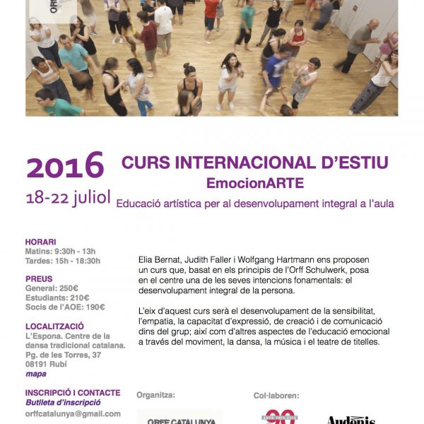 Curs internacional d’estiu Orff Catalunya EmocionARTE