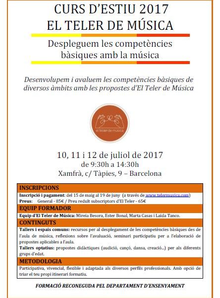 Curs d’estiu “Despleguem les competències bàsiques amb la música”