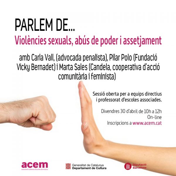 Hem obert inscripcions per particpar al “Parlem de…violències sexuals, abús de poder i assetjament”